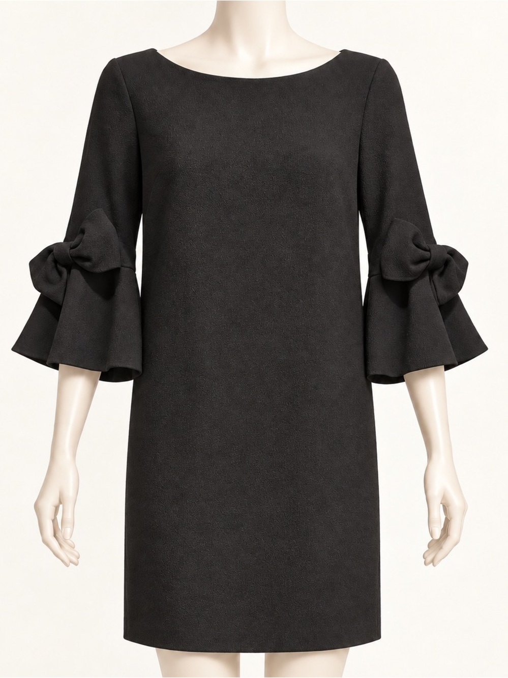 Eliza J Black Shift Dress with Bow Sleeves